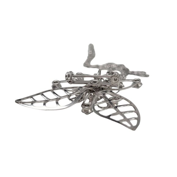 Vtg Signed B N Rhinestone Flower Leaf Necklace Earrings Set Demiparure Brooch Pe - Picture 15 of 16